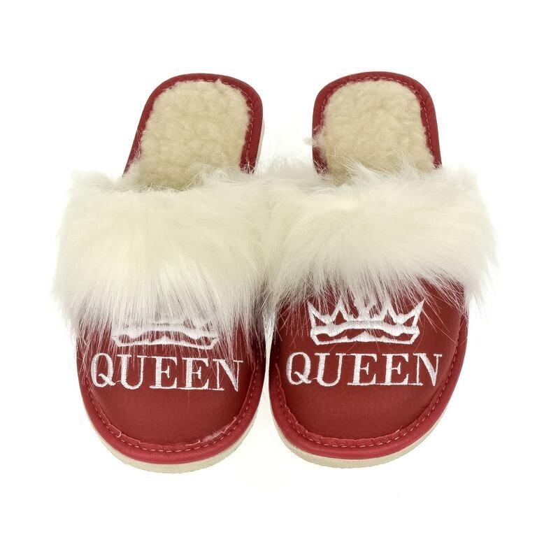 Naisten lämpimät nahkatossut "Queen". hinta ja tiedot | Naisten sandaalit ja tossut | hobbyhall.fi