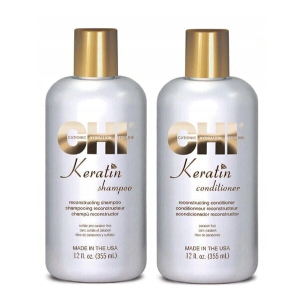 CHI Keratin setti: shampoo 355 ml + hoitoaine 355 ml