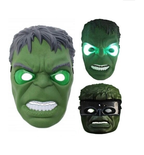 Hulk Avengers hohtava LED-naamari, vihreän värinen hinta ja tiedot | Naamiaisasut | hobbyhall.fi