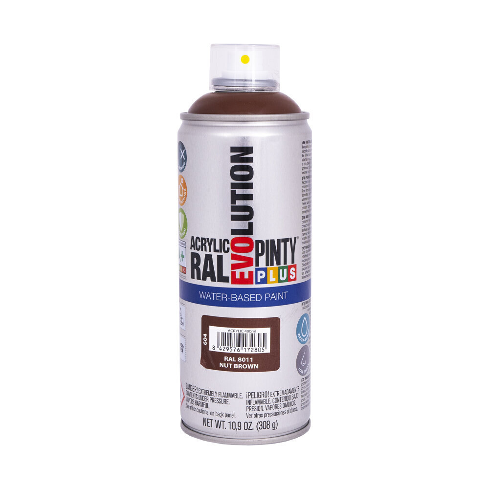 Vesiohenteinen aerosoli akryylimaali ruskea RAL 8001 PintyPlus Evolution 400ml hinta ja tiedot | Maalit | hobbyhall.fi