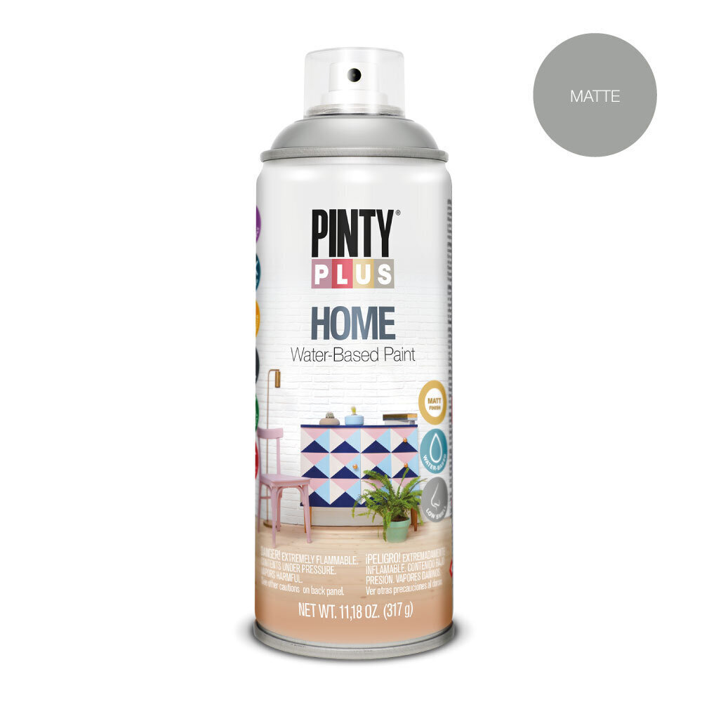 Vesiohenteinen aerosolimaali matta Rainy Grey HOME PintyPlus 400ml hinta ja tiedot | Maalit | hobbyhall.fi