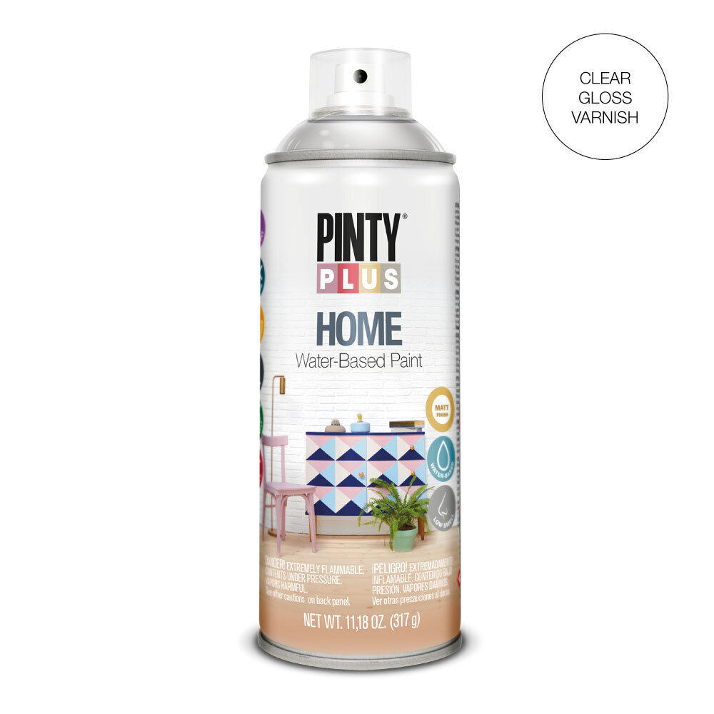 Vesiohenteinen aerosolilakka kiiltävä HOME PintyPlus 400ml hinta ja tiedot | Maalit | hobbyhall.fi