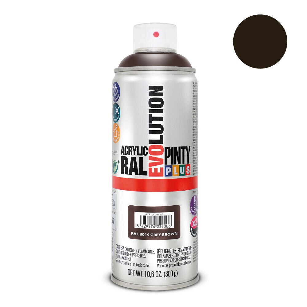 Aerosoli akryylimaali ruskea RAL 8019 PintyPlus Evolution 400ml hinta ja tiedot | Maalit | hobbyhall.fi