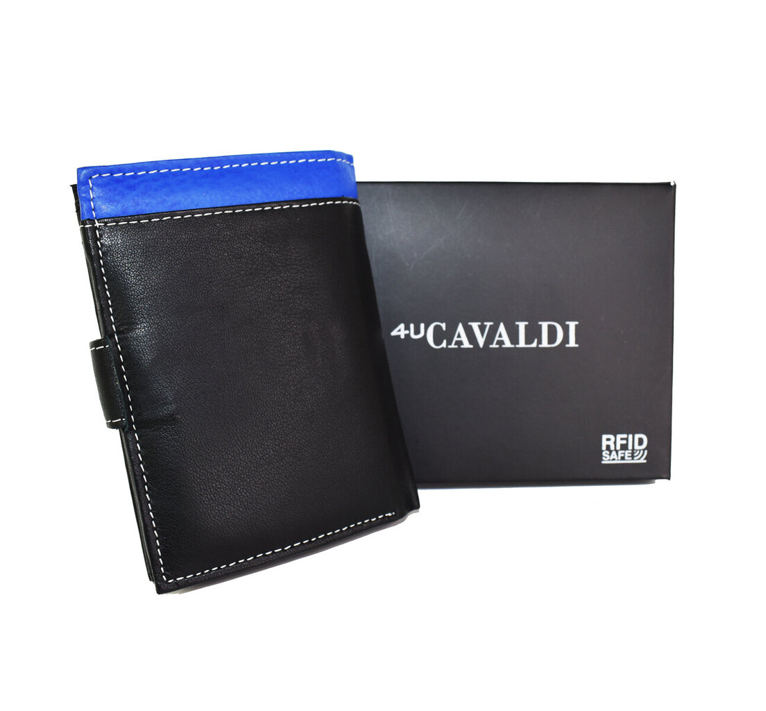Cavaldi, Miesten lompakko aidosta nahasta, musta/sininen hinta ja tiedot | Miesten lompakot | hobbyhall.fi