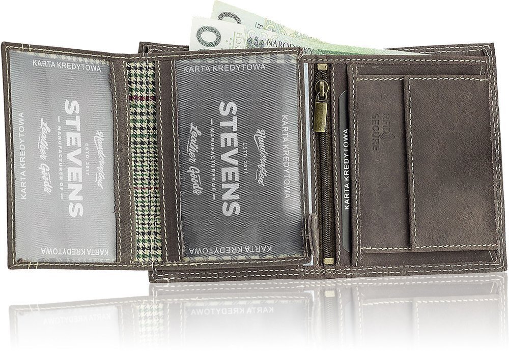 Miesten nahkainen lompakko Stevens RFID-suojauksella ruskea hinta ja tiedot | Miesten lompakot | hobbyhall.fi