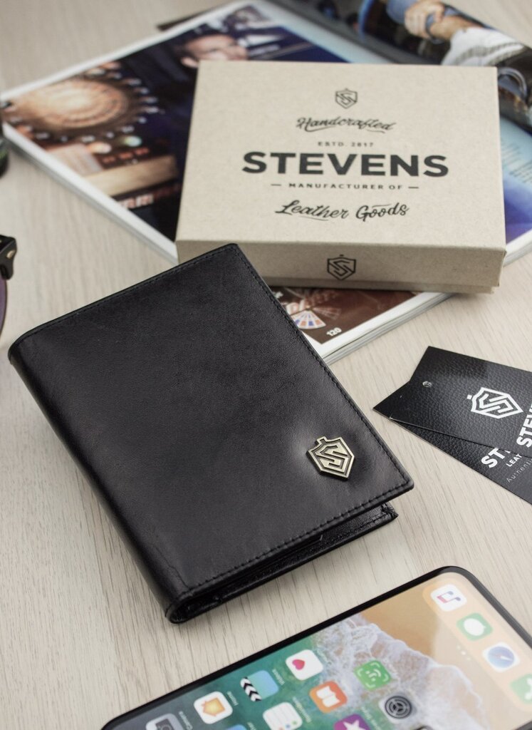 Miesten nahkainen lompakko Stevens RFID-suojalla Slim SLIM SLIM hinta ja tiedot | Miesten lompakot | hobbyhall.fi