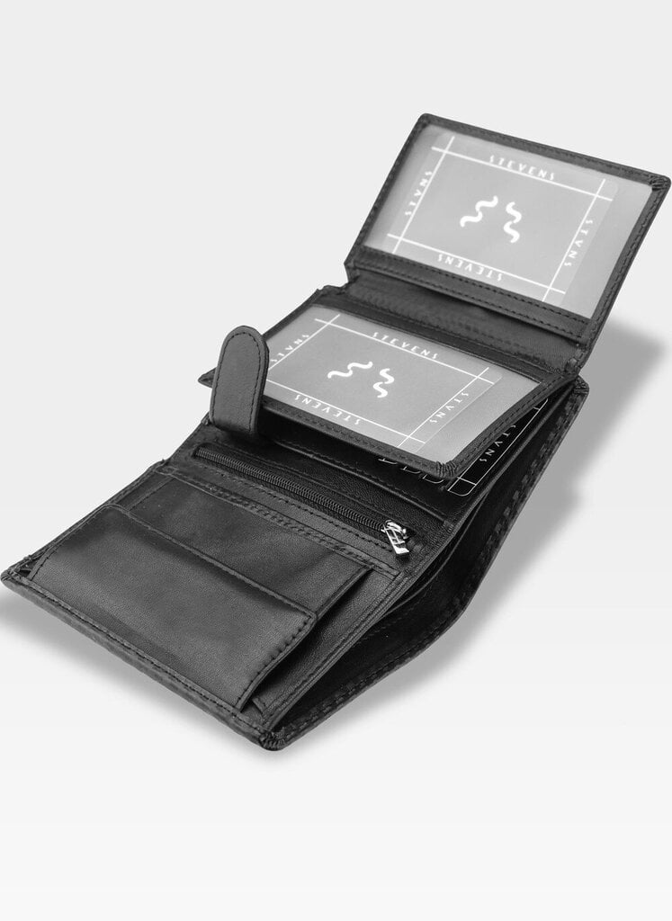 Miesten nahkainen lompakko Stevens 326 Carbon, musta hinta ja tiedot | Miesten lompakot | hobbyhall.fi