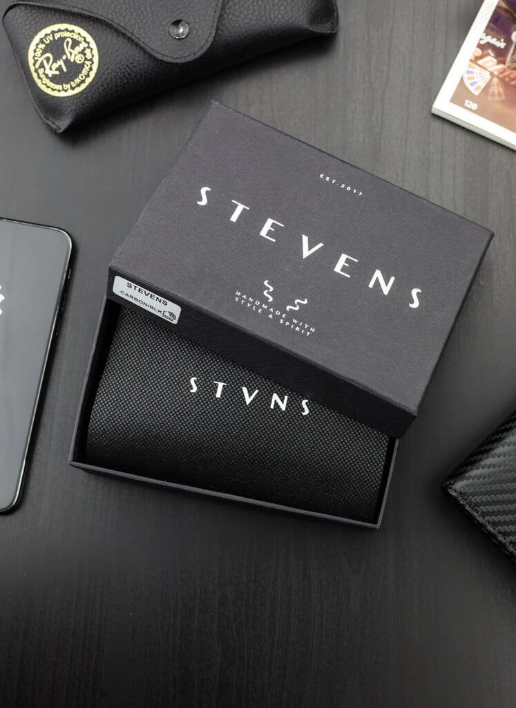 Miesten nahkainen lompakko Stevens 326 Carbon, musta hinta ja tiedot | Miesten lompakot | hobbyhall.fi