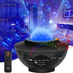 LED-tähtiprojektori kaiuttimella ja bluetooth-toiminnolla RGB StarLight GOAPA, musta hinta ja tiedot | Juhlakoristeet | hobbyhall.fi