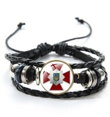 Nahkainen rannekoru Ukrainan symboleilla hinta ja tiedot | Miesten korut | hobbyhall.fi