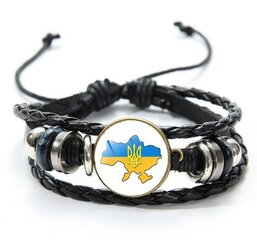 Nahkainen rannekoru Ukrainan symboleilla hinta ja tiedot | Miesten korut | hobbyhall.fi