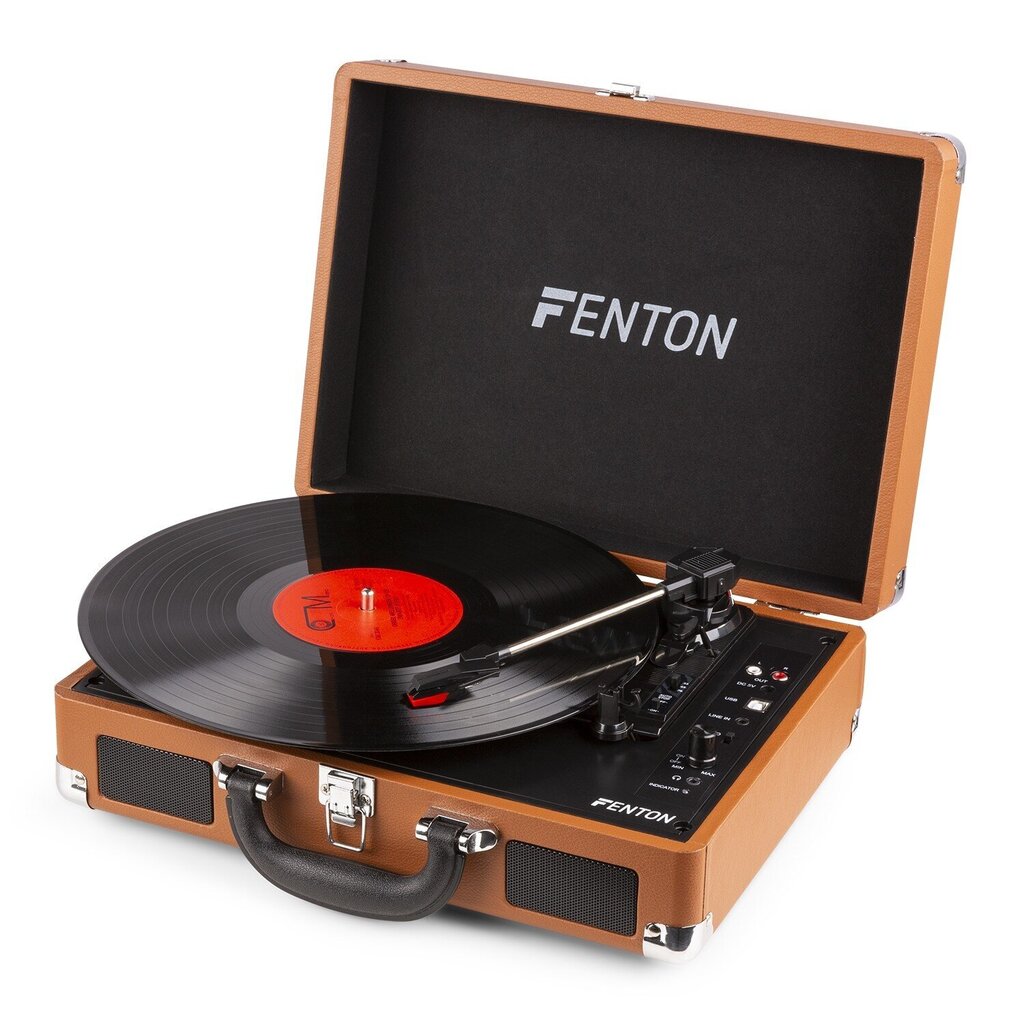 Fenton RP115F Levysoitin Brown hinta ja tiedot | Vinyylilevysoittimet ja gramofonit | hobbyhall.fi