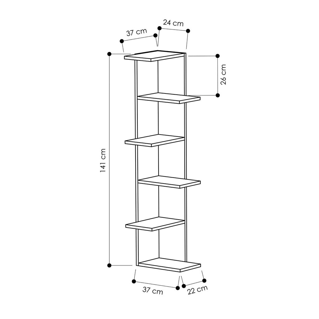 Lattiahylly Kalune Design Saso, valkoinen hinta ja tiedot | Hyllyt | hobbyhall.fi