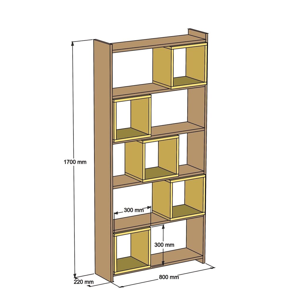 Vapaasti seisova hylly Kalune Design Box II, valkoinen/ruskea hinta ja tiedot | Hyllyt | hobbyhall.fi