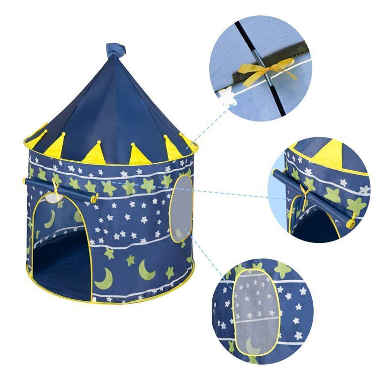 Lasten telttalinna, sininen hinta ja tiedot | Lasten leikkimökit ja -teltat | hobbyhall.fi