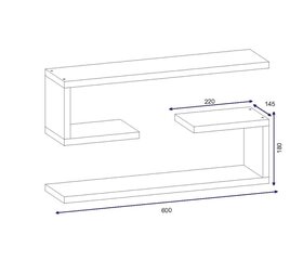 Seinähylly Kalune Design Jenika, valkoinen. hinta ja tiedot | Hyllyt | hobbyhall.fi