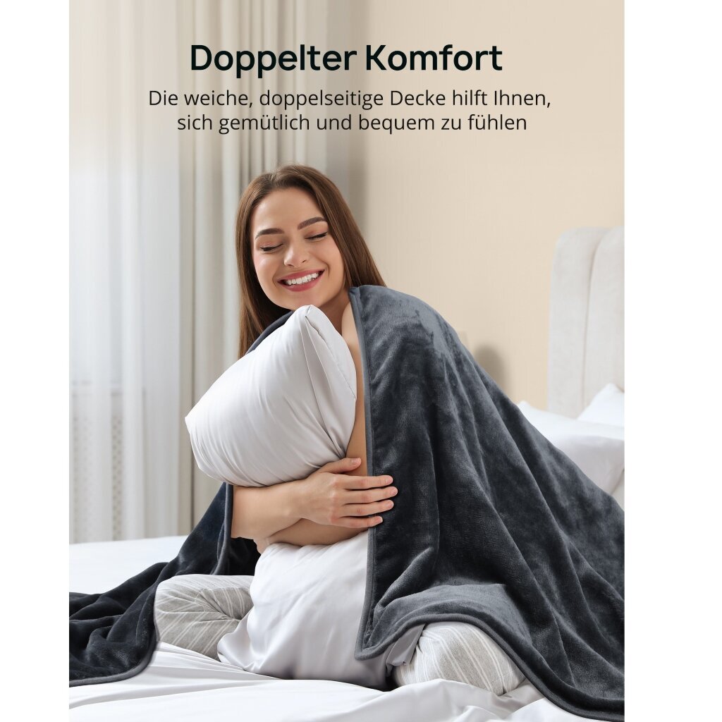 Sähköinen lämpöpeite 180x130cm Evajoy EJ-BD039, harmaa hinta ja tiedot | Lämpö- ja hierontalaitteet | hobbyhall.fi