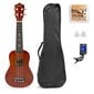 Max UKEY Ukulele Set Soprano 21" Tumma Natural hinta ja tiedot | Kitarat | hobbyhall.fi