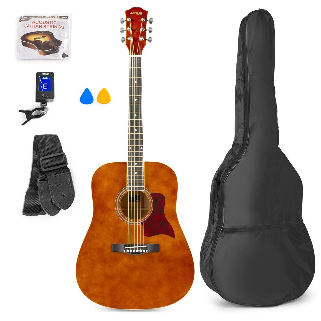 Max SoloJam Western Guitar Pack luonnollinen hinta ja tiedot | Kitarat | hobbyhall.fi