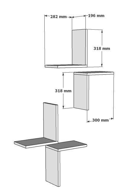 4-hyllysetti Kalune Design Face, valkoinen hinta ja tiedot | Hyllyt | hobbyhall.fi