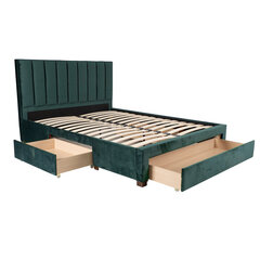Sänky GRACE 160x200cm, laatikoilla ja patjalla HARMONY DUO, vihreä, 165x215xH36 / 111cm hinta ja tiedot | Sängyt | hobbyhall.fi