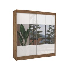 Adrk Furniture Tamos 200 cm, ruskean /mustan värinen vaatekaappi hinta ja tiedot | Kaapit | hobbyhall.fi