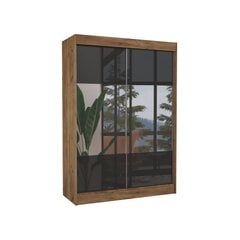 Adrk Furniture Tamos 150 cm, ruskea/mustan värinen vaatekaappi hinta ja tiedot | Kaapit | hobbyhall.fi