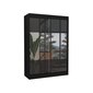 Adrk Furniture Tamos 150 cm, mustan värinen vaatekaappi hinta ja tiedot | Kaapit | hobbyhall.fi
