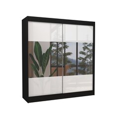 Adrk Furniture Tamos 200 cm, mustan /valkoisen värinen vaatekaappi hinta ja tiedot | Kaapit | hobbyhall.fi