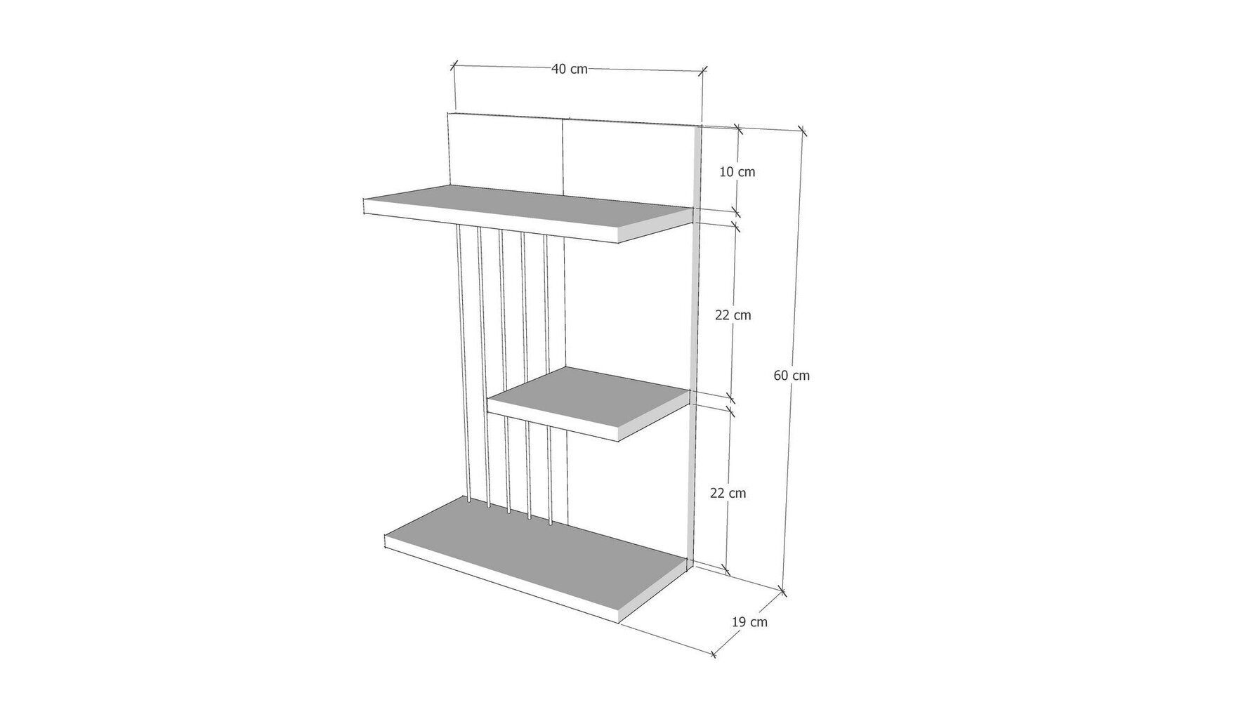 Hylly Kalune Design Kinik, valkoinen hinta ja tiedot | Hyllyt | hobbyhall.fi