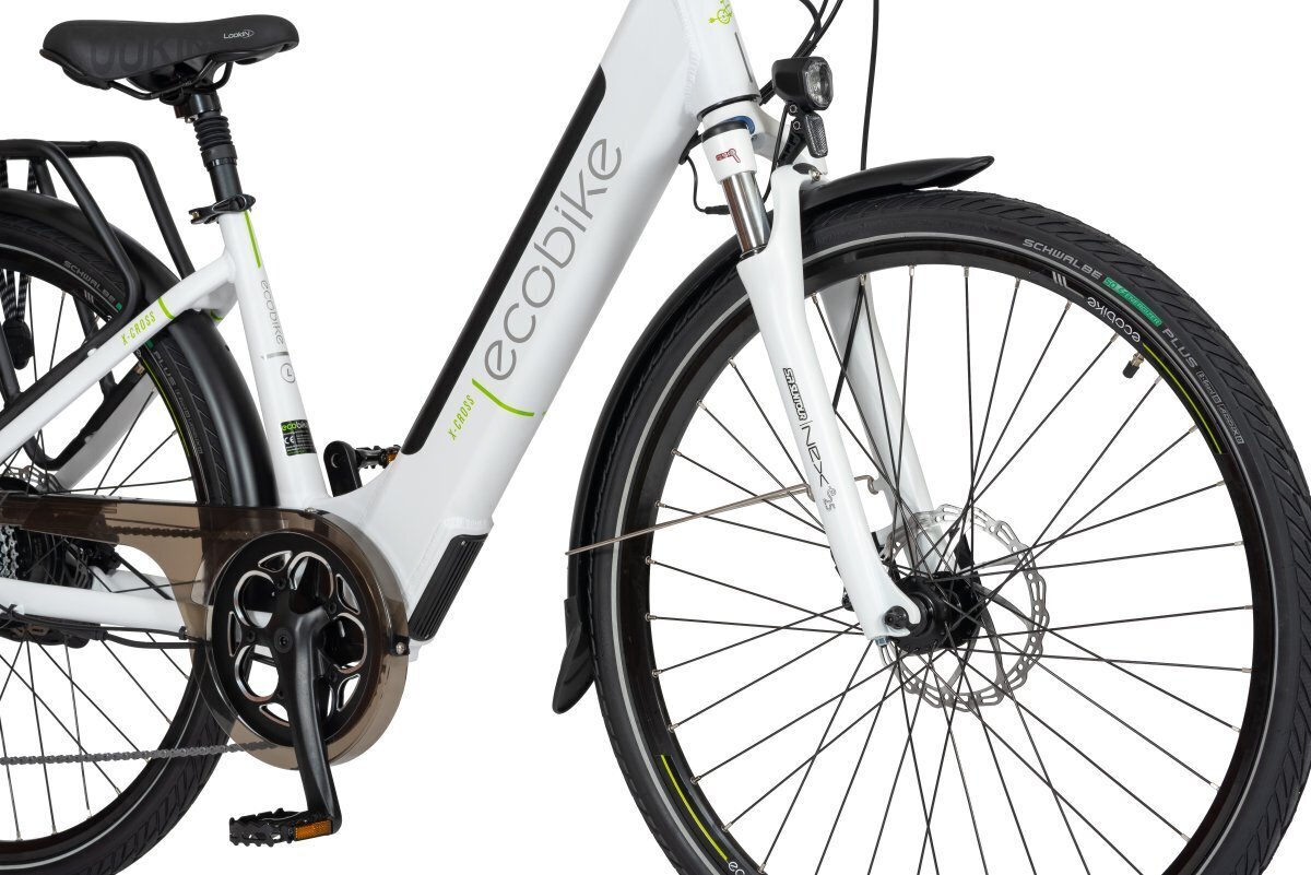 Sähköpyörä Ecobike X-Cross 17,5 Ah LG, valkoinen hinta ja tiedot | Sähköpyörät | hobbyhall.fi