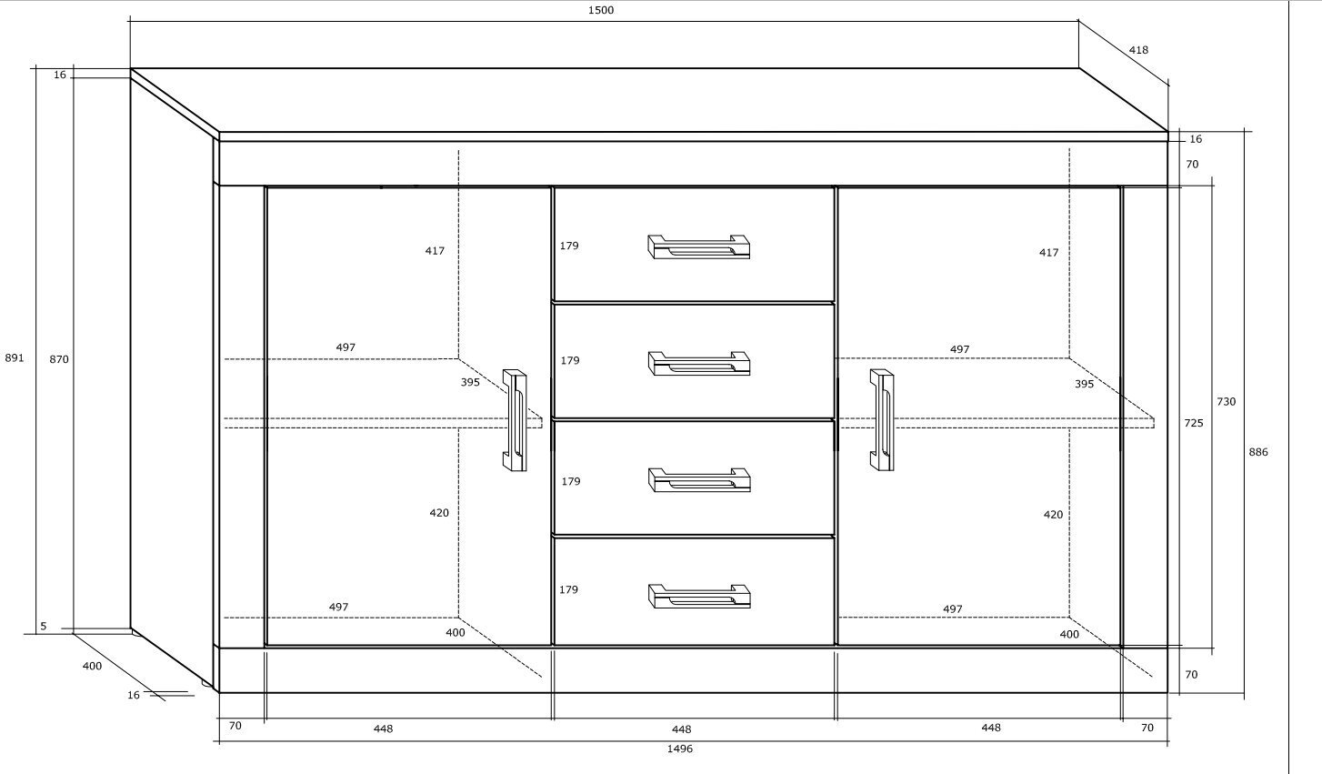 Lipasko Verin 2D4S, vaalea tammi hinta ja tiedot | Lipastot | hobbyhall.fi