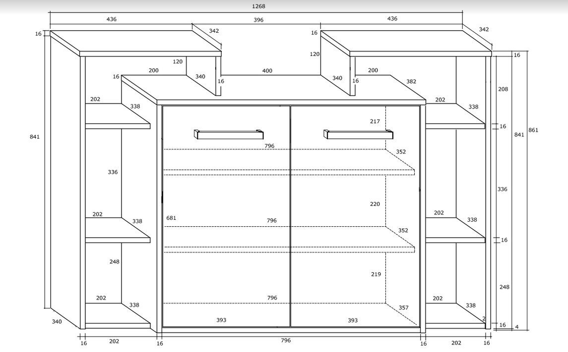 Rio 2D, Lipasto tammi/ruskea hinta ja tiedot | Lipastot | hobbyhall.fi