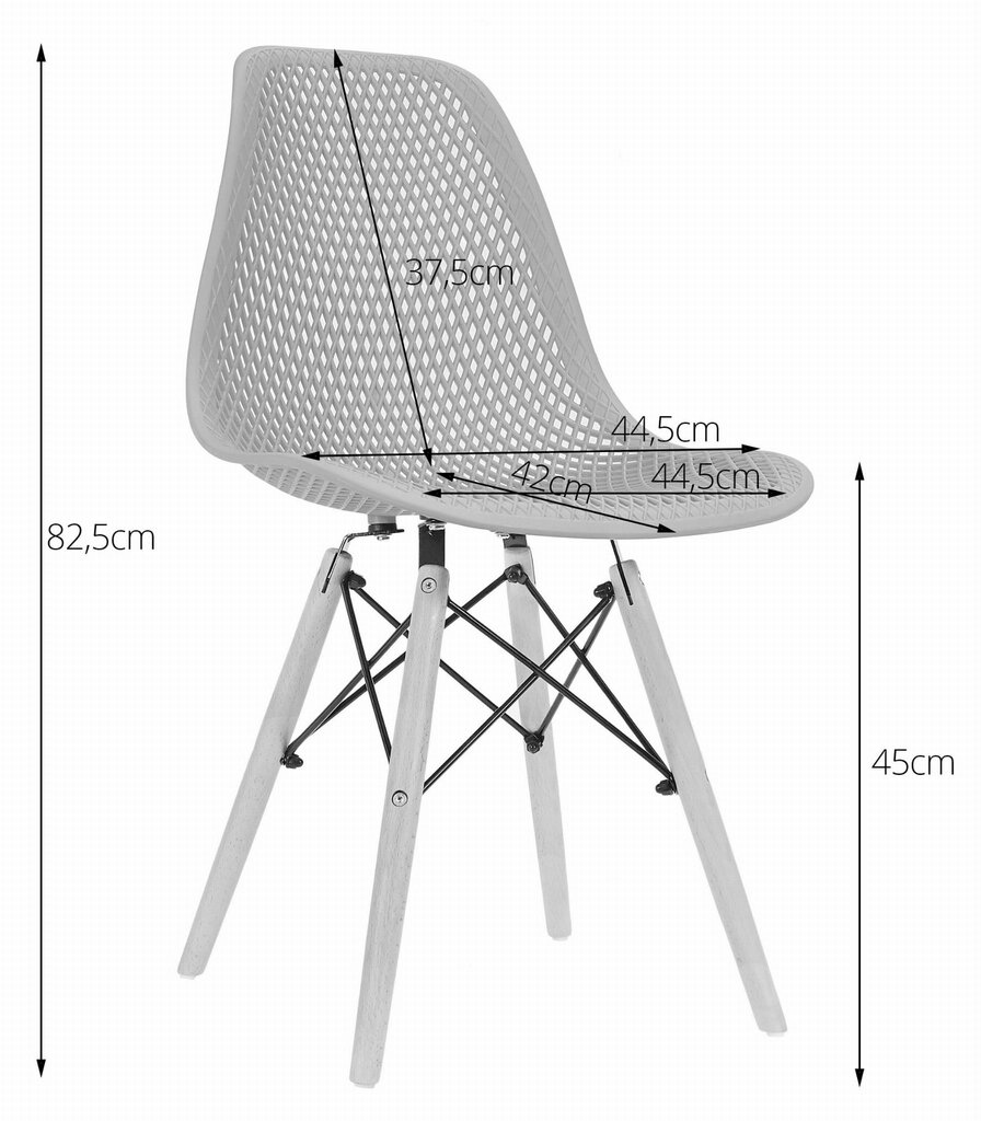 4 tuolin sarja MAR, musta hinta ja tiedot | Ruokapöydän tuolit | hobbyhall.fi