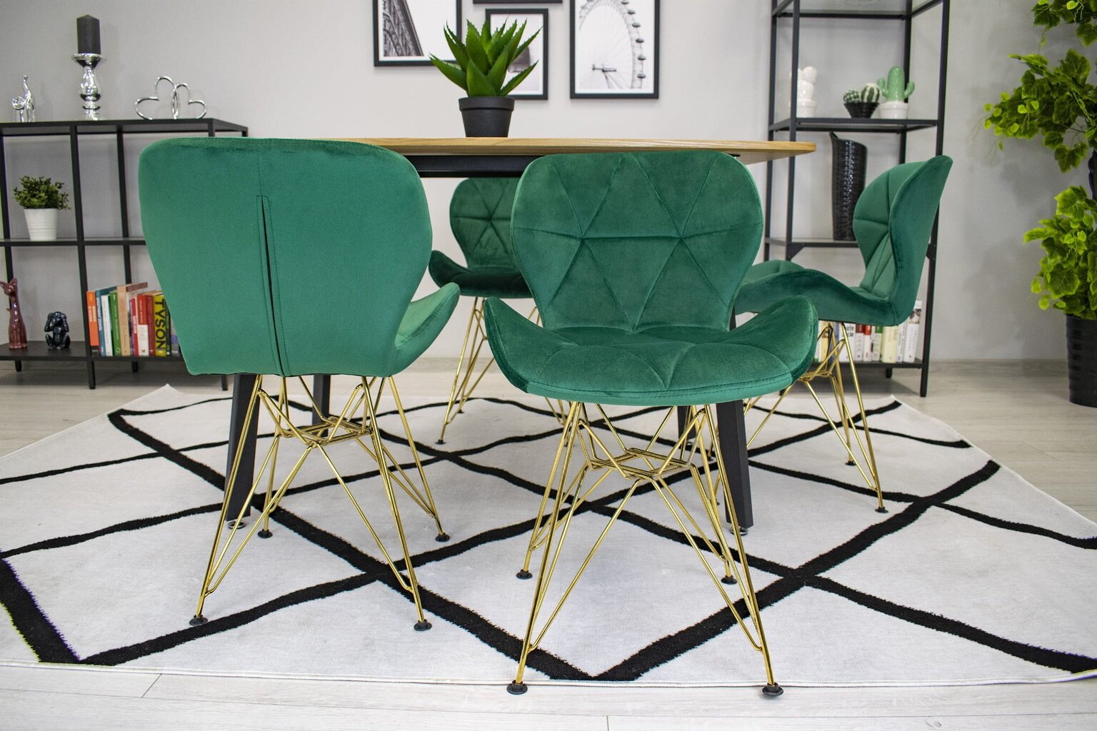 4 tuolin sarja Nes, vihreä hinta ja tiedot | Ruokapöydän tuolit | hobbyhall.fi