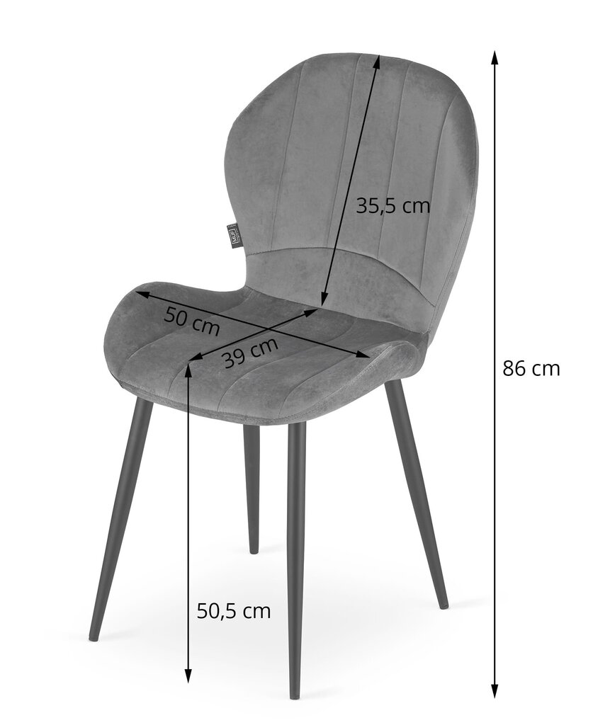 4 tuolin sarja Ter, harmaa hinta ja tiedot | Ruokapöydän tuolit | hobbyhall.fi