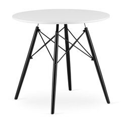 Pöytä TODI 80cm, valkoinen/musta hinta ja tiedot | Ruokapöydät | hobbyhall.fi