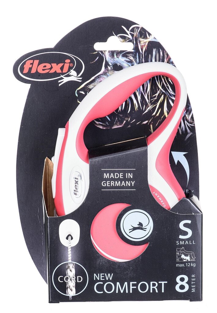 Flexi Comfort, S, punainen, 8m hinta ja tiedot | Koiran talutushihnat | hobbyhall.fi