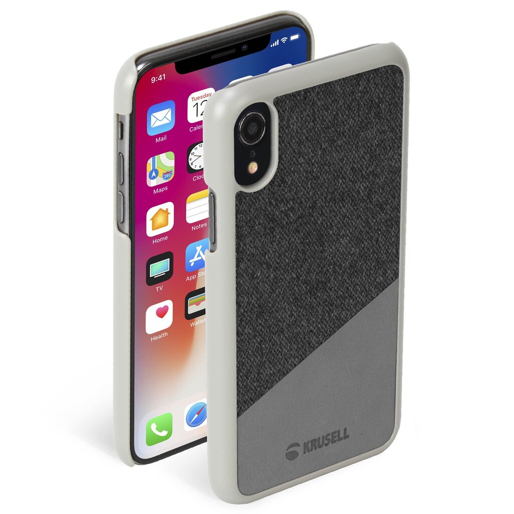 Krusell Tanum Cover Apple iPhone XR:lle, harmaa hinta ja tiedot | Puhelimen kuoret ja kotelot | hobbyhall.fi