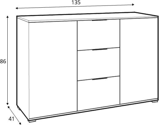 Lipasto BRW Zele KOM2D3S, ruskea. hinta ja tiedot | Lipastot | hobbyhall.fi