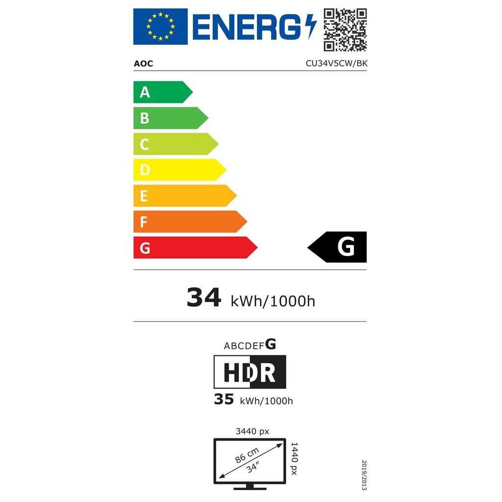 AOC CU34V5CW/BK hinta ja tiedot | Näytöt | hobbyhall.fi