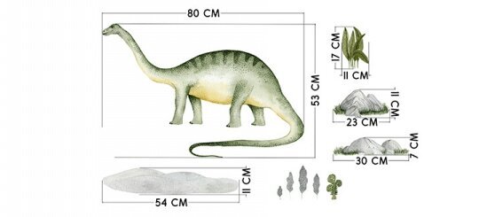 Seinätarra dinosaurus 80x53 hinta ja tiedot | Sisustustarrat | hobbyhall.fi