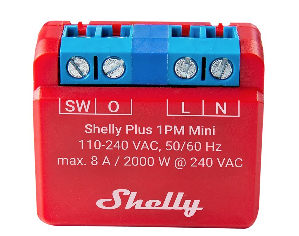 Älykäs Wi-Fi / Bluetooth-rele Shelly PLUS 1PM hinta ja tiedot | Turvajärjestelmien ohjaimet | hobbyhall.fi