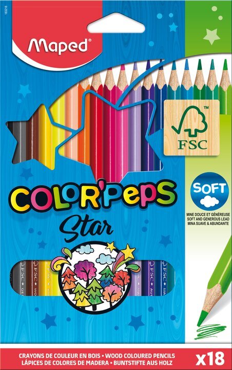 Värikynät ColorPeps, 18 väriä hinta ja tiedot | Taide- ja askartelutarvikkeet | hobbyhall.fi