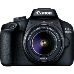 Canon EOS 4000D 18-55 III, valkoinen laatikko hinta ja tiedot | Kamerat | hobbyhall.fi