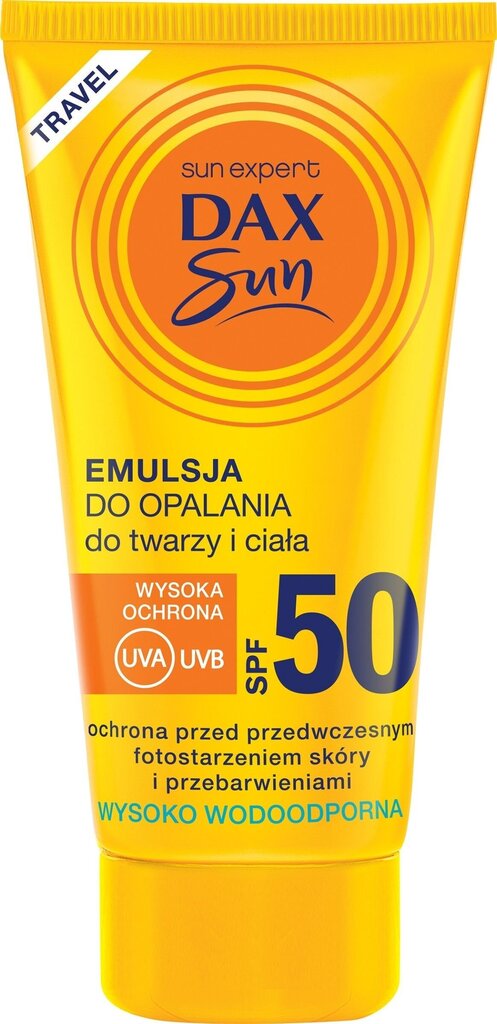 Dax Sun aurinkoemulsio kasvoille ja vartalolle SPF 50,50ml hinta ja tiedot | Aurinkovoiteet | hobbyhall.fi