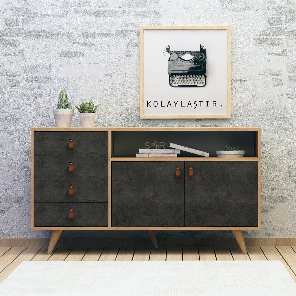 Lipasto Kalune Design Pagina, musta / ruskea hinta ja tiedot | Lipastot | hobbyhall.fi