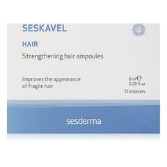 Sesderma Seskavel Growth ampullit hiustenlähtöä vastaan, 12 x 8 ml hinta ja tiedot | Hiusnaamiot, öljyt ja seerumit | hobbyhall.fi