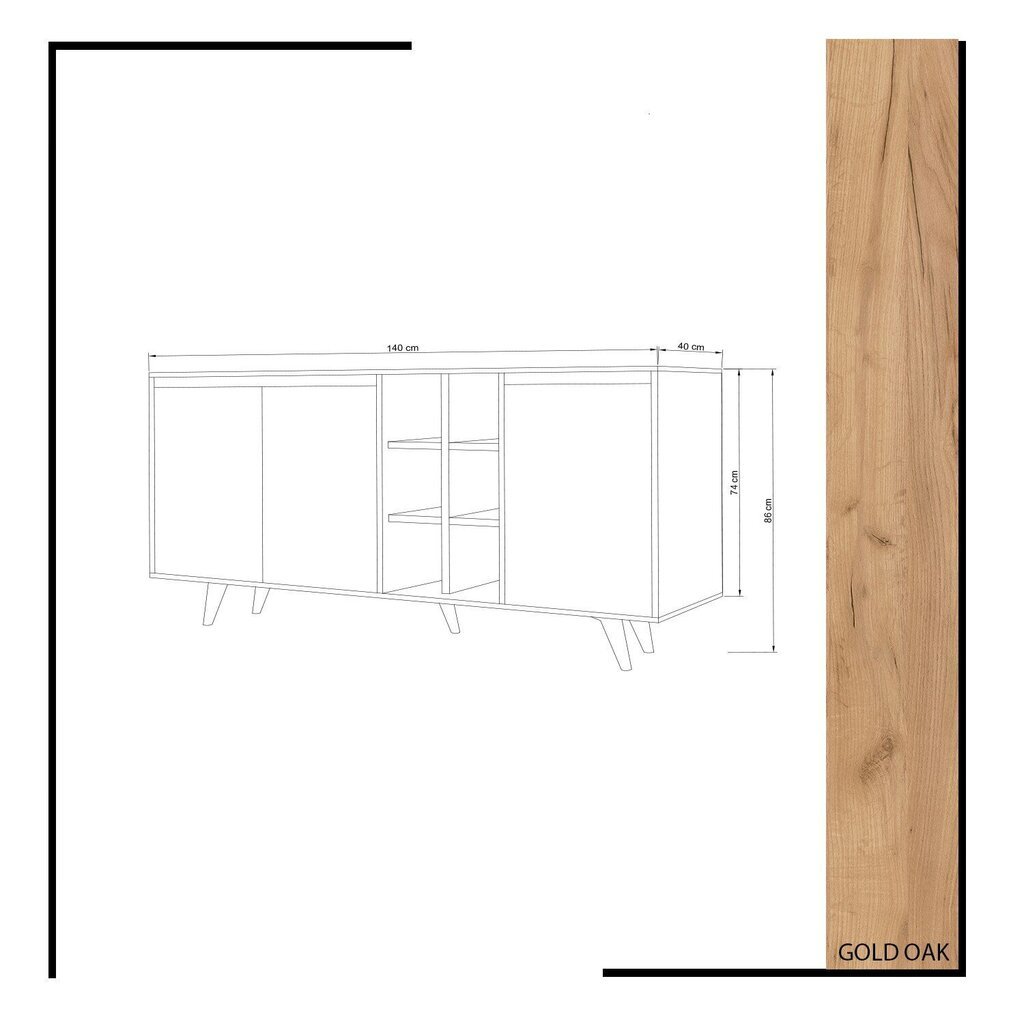 Lipasto Kalune Design Seria, ruskea/valkoinen hinta ja tiedot | Lipastot | hobbyhall.fi