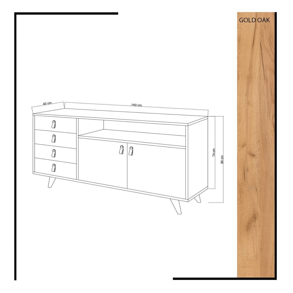 Lipasto Kalune Design Avalanche, valkoinen / ruskea hinta ja tiedot | Lipastot | hobbyhall.fi